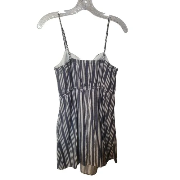 Womens Hickory Stripe Sweetheart Spaghetti Strap Babydoll Mini Dress Size M - Picture 6 of 6